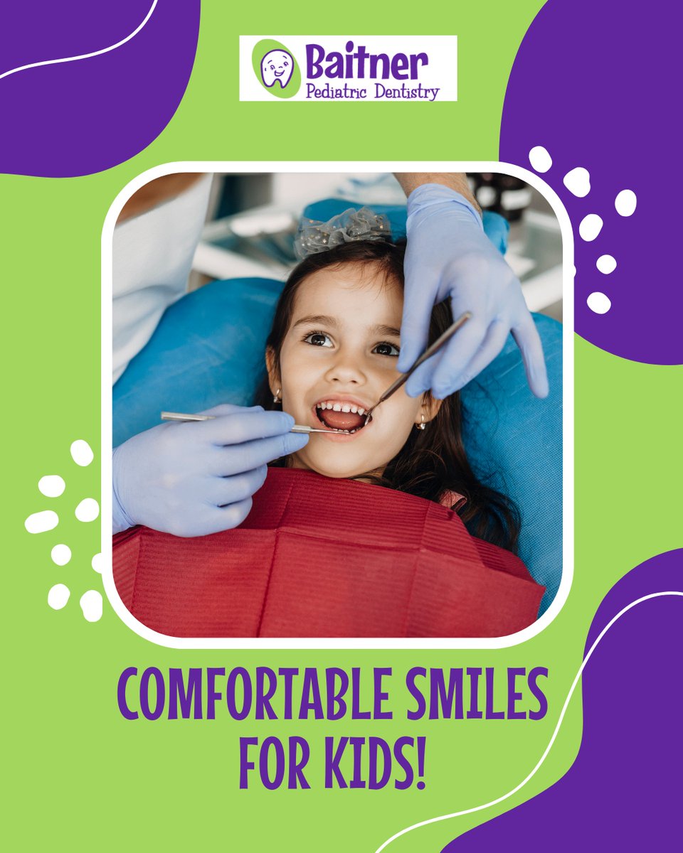 BaitnerDentist's tweet photo. Did you know we offer sedation options to help kids feel more at ease during dental visits? Our goal is to make every visit a positive experience, helping your child develop a lifelong love for dental care. 

#BaitnerPediatricDentistry #BaitnerPediatric #PediatricDentist https://t.co/YIUCibvJXw