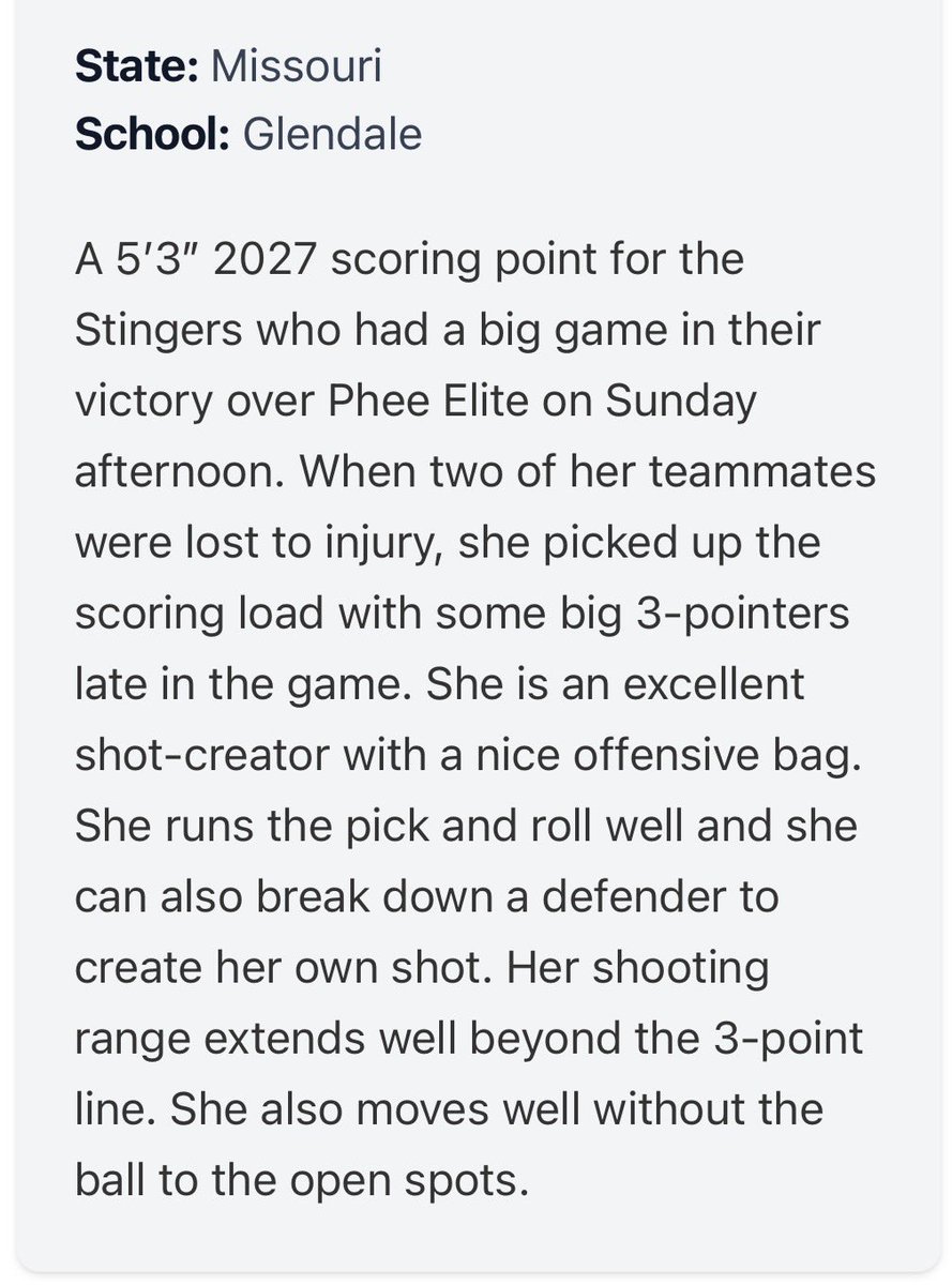 Stinger Basketball Association 2027 (@stingersbball27) on Twitter photo A well deserved shout out for <a href="/AriWarren2027/">Ari Warren</a> from <a href="/PGHMissouri/">Prep Girls Hoops Missouri</a> at the <a href="/PheeElite/">Napheesa Collier Elite</a> Classic A well deserved shout out for <a href="/AriWarren2027/">Ari Warren</a> from <a href="/PGHMissouri/">Prep Girls Hoops Missouri</a> at the <a href="/PheeElite/">Napheesa Collier Elite</a> Classic