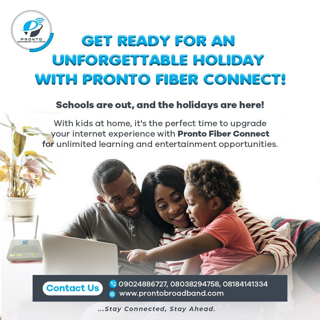 ProntoBroadband's tweet photo. Get ready for an exciting holliday season with Pronto Fiber Connect! 

Unlimited fun at an affordable price.

#unlimiteddata #fiber https://t.co/VaXOWIgd2m