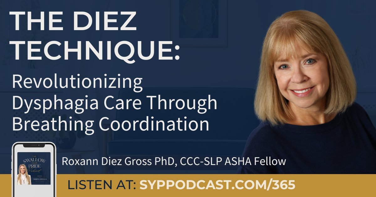 Dr. Roxann Diez Gross discusses her innovative Diez technique, which focuses on the interplay between breathing and swallowing to treat dysphagia.
Get the show notes and full episode here: syppodcast.com/365