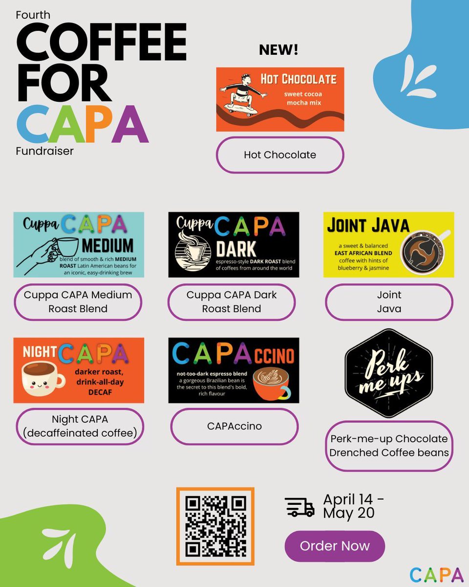 CAPA (@capa_arthritis) on Twitter photo #CoffeeForCAPA is back!
We've partnered again with <a href="/SparkplugCoffee/">Sparkplug Coffee</a> to raise funds for CAPA. From now until May 20th, you can choose from 6 different coffee blends to support CAPA.
Check it out buff.ly/bvWwysi #CoffeeForCAPA is back!
We've partnered again with <a href="/SparkplugCoffee/">Sparkplug Coffee</a> to raise funds for CAPA. From now until May 20th, you can choose from 6 different coffee blends to support CAPA.
Check it out buff.ly/bvWwysi