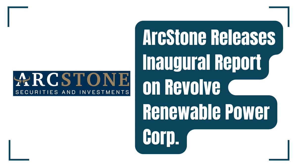 InvestorNewsCom's tweet photo. #ArcStone Releases Inaugural Report on Revolve Renewable Power https://t.co/uAq1KsOD6j
#RenewableEnergy #SolarEnergy #WindEnergy @arcstone @PowerRevolve $REVV.V $REVVF https://t.co/eqcbIYTVGc