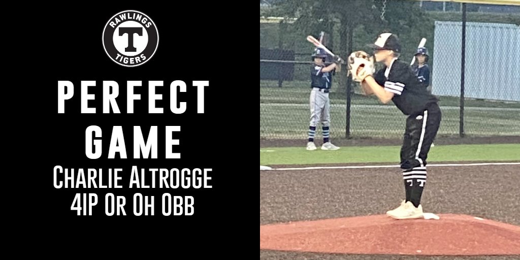 TigersSTL2029's tweet photo. Perfect Game Alert:
Charlie Altrogge tossed a perfect game on Sunday April 13 to get the win 10-0 and advance the team to the semis.  @Rawlings_Tigers @stltigers https://t.co/So8d6iDgtc
