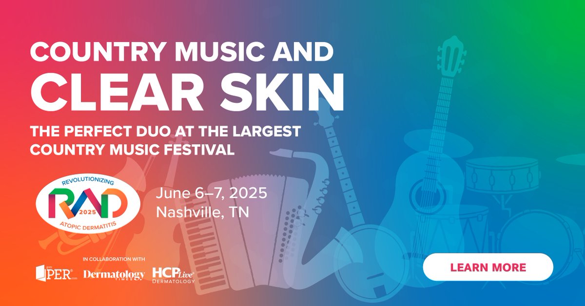 Revolutionizing AD (@revatopicderm) on Twitter photo While Nashville hosts the Country Music Festival, #RAD2025 takes center stage June 6–7.
Join <a href="/JonathanMd/">Jonathan Silverberg, MD, PhD, MPH</a> & <a href="/RajMDPhD/">Raj Chovatiya, MD PhD</a> for a deep dive into atopic dermatitis care, from biologics to patient-centered strategies. CME available. bit.ly/4bKwLL6 #RAD2025 #AtopicDermatitis While Nashville hosts the Country Music Festival, #RAD2025 takes center stage June 6–7.
Join <a href="/JonathanMd/">Jonathan Silverberg, MD, PhD, MPH</a> & <a href="/RajMDPhD/">Raj Chovatiya, MD PhD</a> for a deep dive into atopic dermatitis care, from biologics to patient-centered strategies. CME available. bit.ly/4bKwLL6 #RAD2025 #AtopicDermatitis