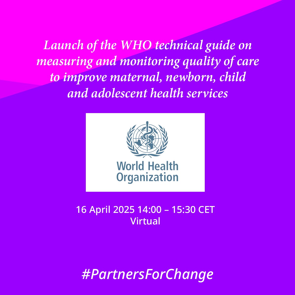 PMNCH's tweet photo. 📣 Big week for #WCAH! Don’t miss these events:
🌱 Newborns & climate risks by @NEST360org – with our own Dr. @EtienneVincentL
🧰 PMNCH Comms Toolkit launch
📏 @WHO guide on quality of care
Join the conversations & drive change! 🌍❤️
#PartnersForChange