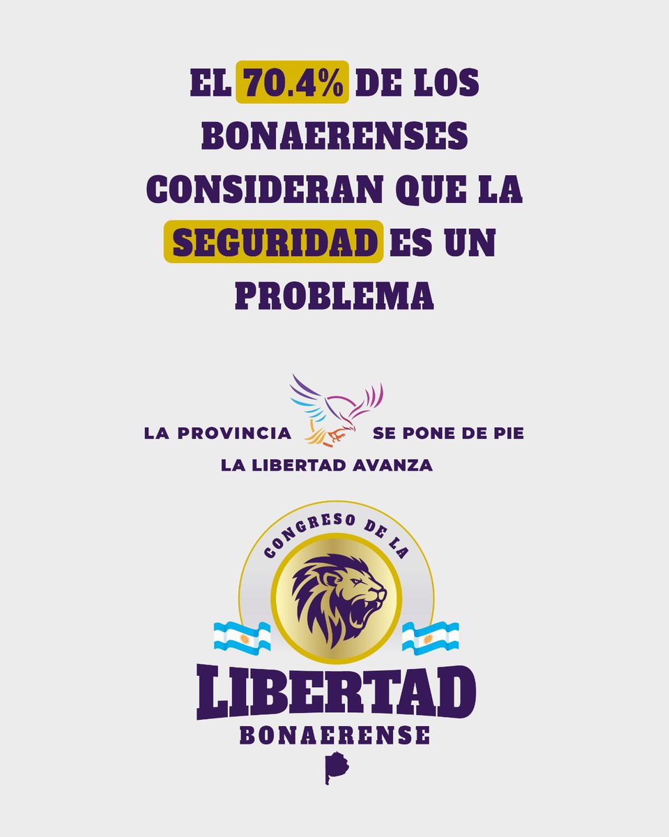 Esto nos contaron los bonaerenses en las más de 20.000 encuestas que realizamos en el territorio durante diez días.

De esto y más vamos a hablar en el Congreso de la Libertad Bonaerense para poner a la Provincia de pie. 

#LaLibertadAvanzaEnBuenosAires #LibertadBonaerense