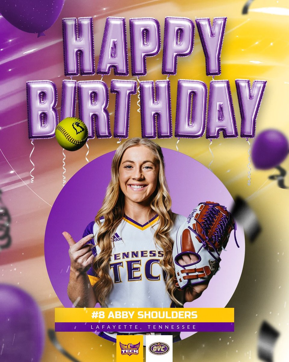 TTU_Softball's tweet photo. Happy Birthday, Abby!!💜💛

#WINGSUP https://t.co/rHD3zQp7tX