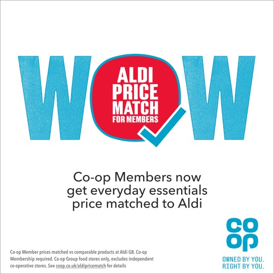 Sfc_Corbin's tweet photo. Have you seen that Co-op Members now get everyday essentials price matched to Aldi in store and online? Amazing! 🙌
Find out more and sign up 👉 https://t.co/3MeeV4RuIo https://t.co/rDbFyPML1B
