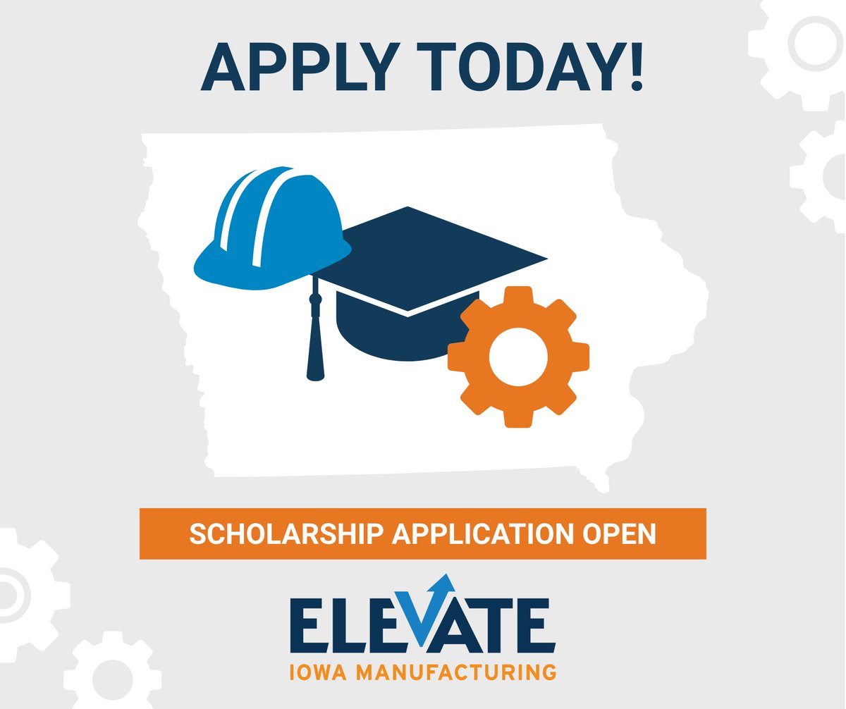 Elevate Iowa (@elevateia) on Twitter photo 🚨 Attention high school seniors!
Planning to attend an Iowa community college for a career in advanced manufacturing? You could earn a $500 Elevate Scholarship!
Programs like CNC machining, robotics, and more are eligible.
📆 Apply by May 2, 2025
🔗 bit.ly/3Ej2rLe 🚨 Attention high school seniors!
Planning to attend an Iowa community college for a career in advanced manufacturing? You could earn a $500 Elevate Scholarship!
Programs like CNC machining, robotics, and more are eligible.
📆 Apply by May 2, 2025
🔗 bit.ly/3Ej2rLe