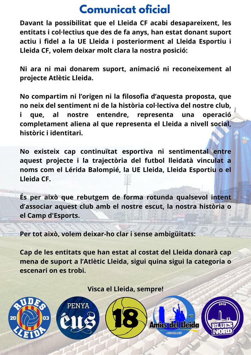 BluesNord's tweet photo. COMUNICAT OFICIAL⬇️ https://t.co/RuACDqslFH