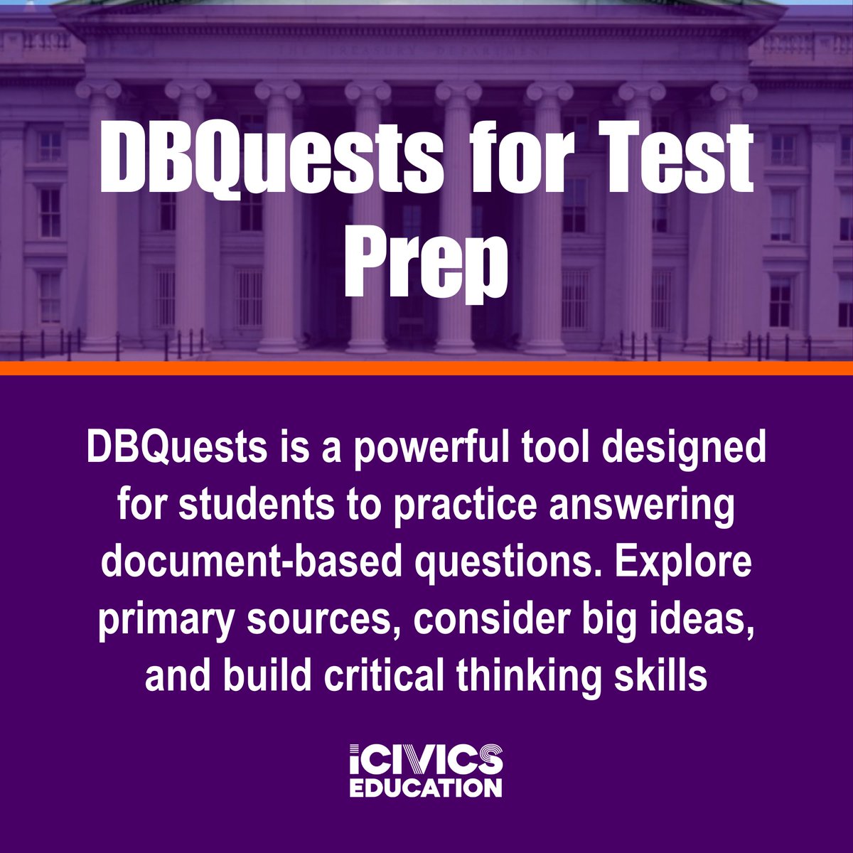 iCivics (@icivics) on Twitter photo Testing season is here! 📚 Prepare your students for AP and state assessments with our DBQuest. Through practice with document-based questions and primary source analysis, students will strengthen essential critical thinking skills. Access them here: bit.ly/4crTQlW Testing season is here! 📚 Prepare your students for AP and state assessments with our DBQuest. Through practice with document-based questions and primary source analysis, students will strengthen essential critical thinking skills. Access them here: bit.ly/4crTQlW