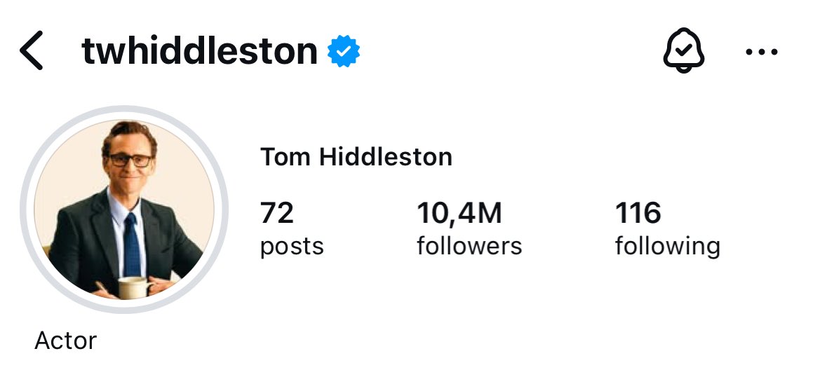 O homem divulga o trabalho dele!

Tom Hiddleston trocou a sua foto de perfil no Instagram.