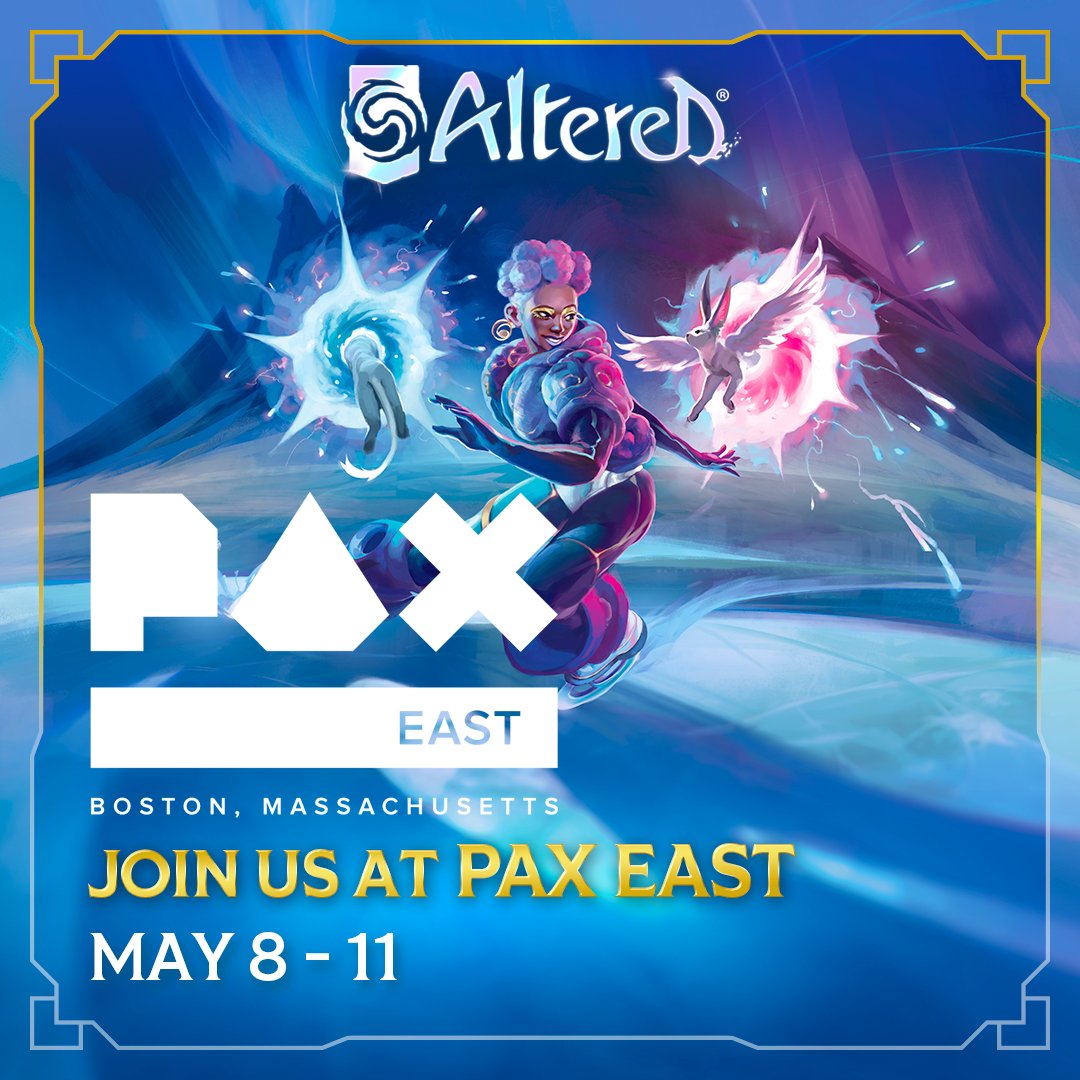 Altered_TCG's tweet image. We're excited to announce that Altered TCG will be at PAX East from April 8th to 11th! 🎉

Come visit us at our booth for demos, boss battle and a chance to meet the team.

👉Check out the article here : altered.gg/en-us/news

Who's coming to see us at PAX East? 😊

#Altered