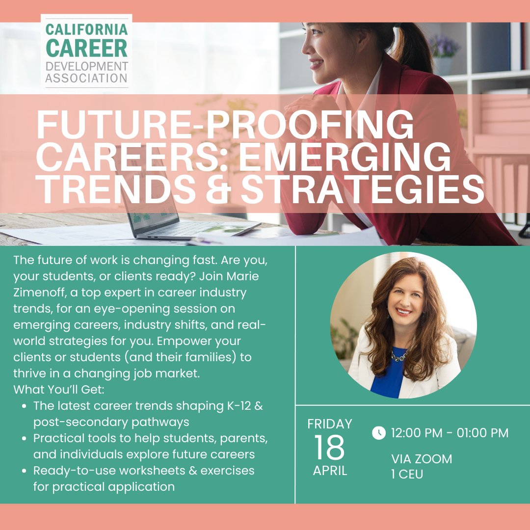 CCDA_Org's tweet photo. Click link to register for this event. CCDA members are free
 https://t.co/ySZuuwGntg
#careercounselor #careercoach #career #careerdevelopment https://t.co/0KKYMJYx0R