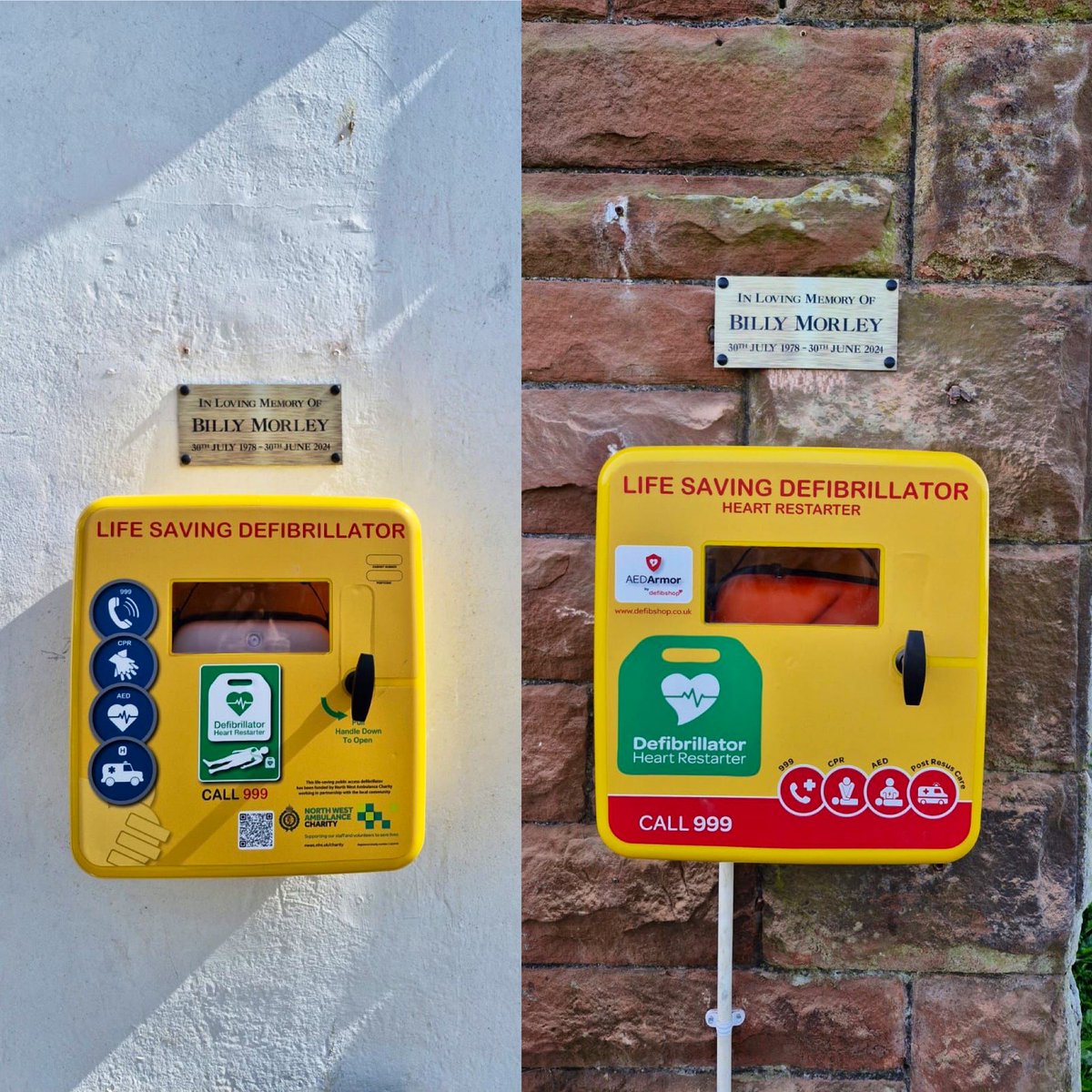 Plaques have been installed today on 6 of the new CPAD installations in #Cumbria. Lovely lasting tribute to Billy Morley and Tracey Sproat 

💚 All provided by Bill Morley BEM 💚
