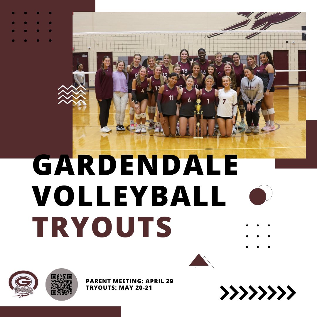 IMPORTANT INFO REGARDING TRYOUTS:

A pre-tryout parent meeting will be held on April 29th.

Registration for tryouts is now open. Use the link below or scan the QR code on the flyer. Tryouts will be held May 20-21, 9-11AM.

forms.gle/amVnDRd5drXeGq…