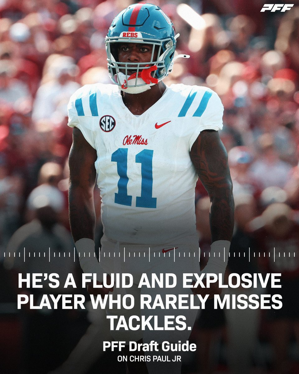 Chris Paul Jr missed only 4% of his tackle attempts last season🤯

🔗: pff.com/draft/guide