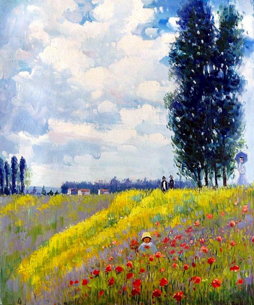 jozefnovak's tweet image. Pondělí! Začal nám velikonoční &quot;Svatý týden&quot; a dnešní &quot;Modré pondělí&quot; končí.. Udělejme si hezký večer, právě máme už jenom tři dny do víkendu..🐣#GoodNightMyFriends #easterninair #shortweek #breathup #natureheals #wecandoit

🎨 Claude Monet, &quot; Walk in the Meadows at Argenteuil&quot;