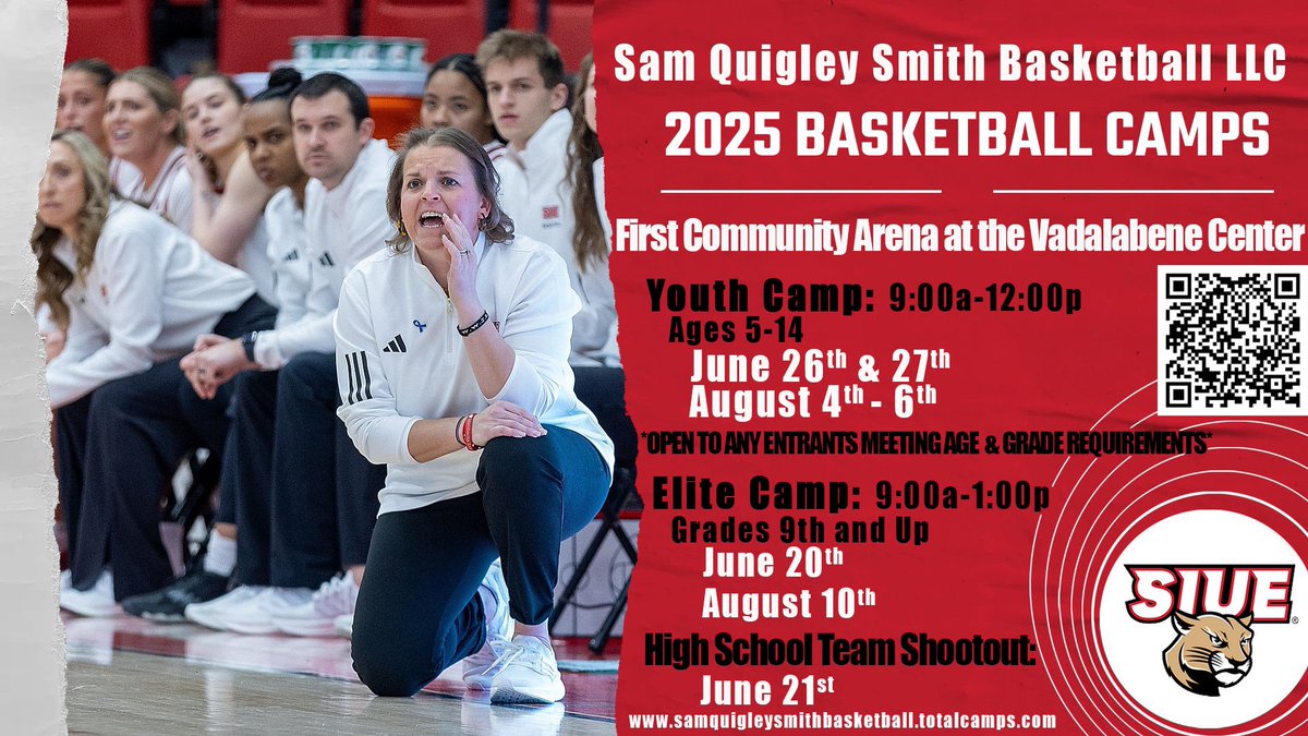 ‼️Save the dates‼️
Sign up for our camps this summer using the QR code or link below!
…quigleysmithbasketball.totalcamps.com