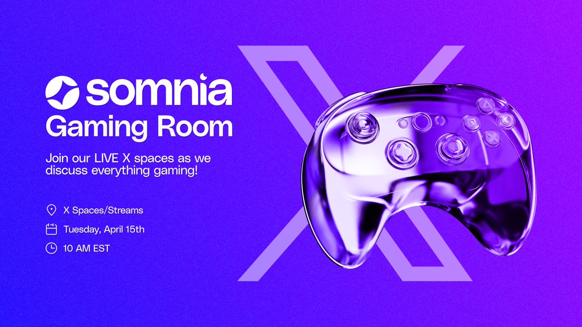 Somnia - a Fully Onchain World (@somnia_network) on Twitter photo Join us for the Somnia Gaming Room X Space, where we’ll be chatting with Hexaplay (<a href="/goplaylag/">PlayLAG</a>), <a href="/TheMetakraft/">Metakraft AI</a>, and <a href="/HelloGaleon/">Galeon (ex-Gameland)</a> about gaming, on-chain building, and how Somnia is making gaming more appealing in #web3.
x.com/i/spaces/1YpKk…
Our Head of Ops & Governance, Join us for the Somnia Gaming Room X Space, where we’ll be chatting with Hexaplay (<a href="/goplaylag/">PlayLAG</a>), <a href="/TheMetakraft/">Metakraft AI</a>, and <a href="/HelloGaleon/">Galeon (ex-Gameland)</a> about gaming, on-chain building, and how Somnia is making gaming more appealing in #web3.
x.com/i/spaces/1YpKk…
Our Head of Ops & Governance,