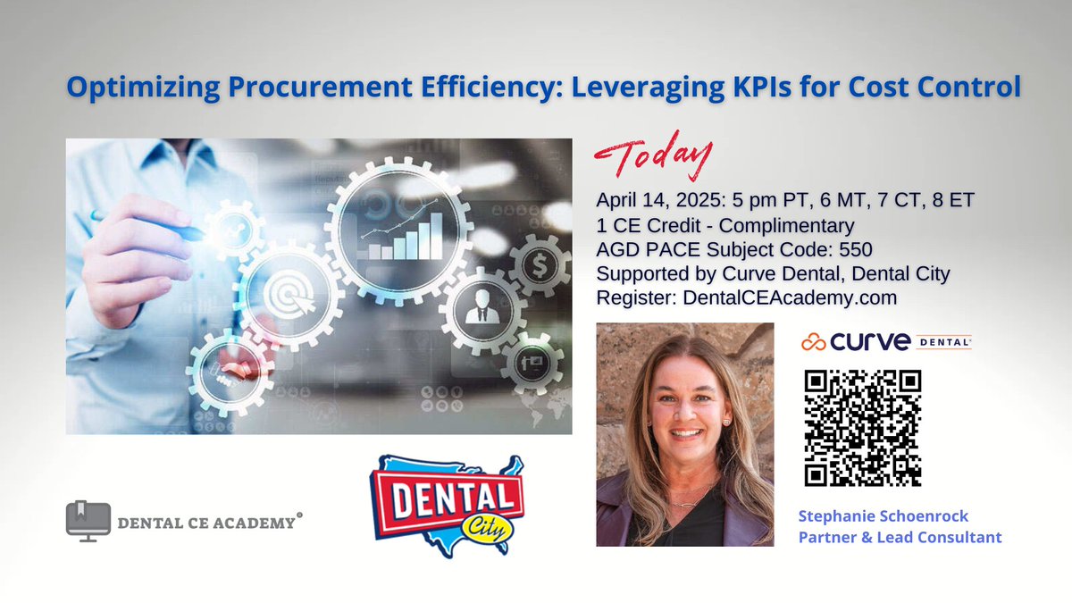 🚀 Complimentary Live CE Webinar for Dental Professionals 🚀

Dental practice cash flow shouldn't crush your supply requirements. Supply requirements shouldn't crush your cash flow. It's a science and here is a continuing education to teach you how to manage it all:

"Optimizing