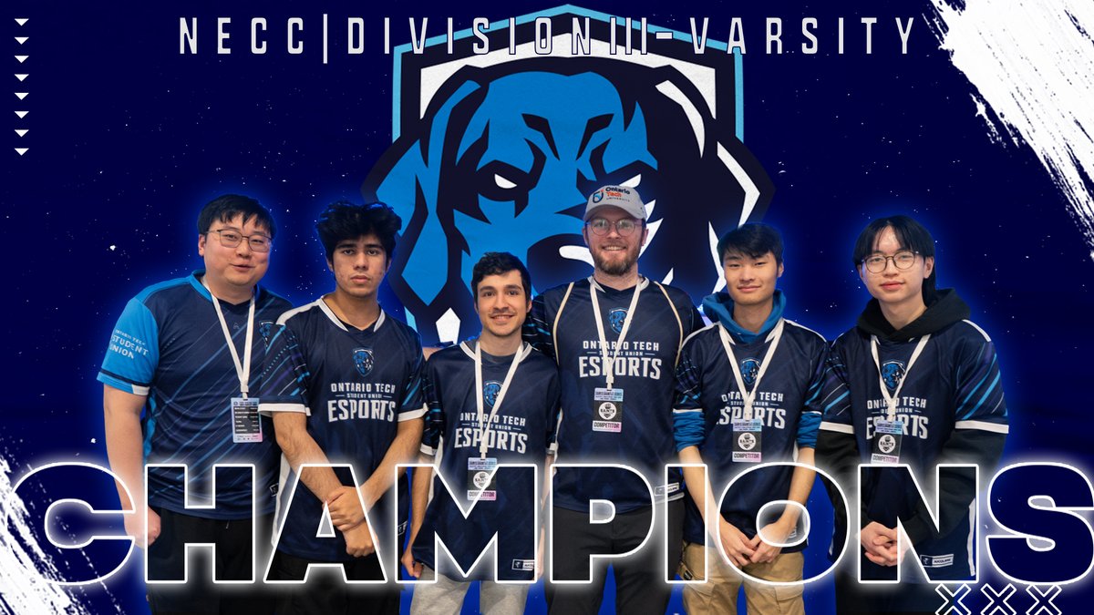 Huge congrats to the OTSU League of Legends Varsity team for taking home the title of NECC Division 3 East Playoff Champions! 🏆💙