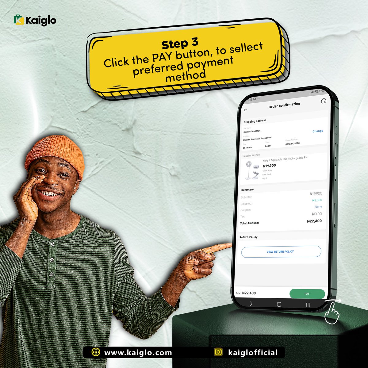 KaigloNGR's tweet image. 💬 Got questions? We’re just a DM away.
🔁 RT to help someone shop smarter!
📲 Follow @Kaiglo for more deals &amp;amp; tips.
#Kaiglo #HowToOrder #OnlineShopping #NigeriaDeals
