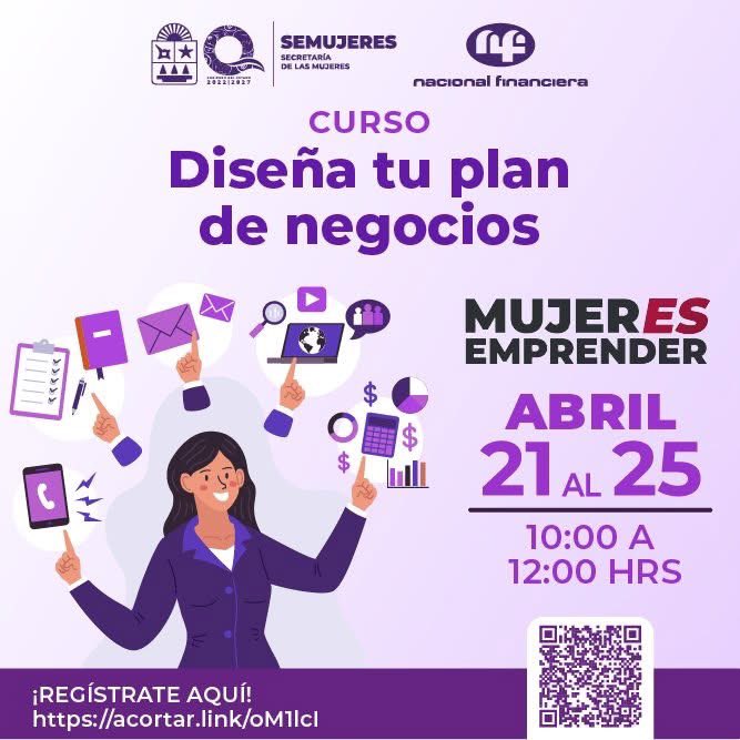 MaraLezama's tweet photo. Amig@s si tienen un negocio o quieren iniciar uno, les invitamos al curso "Diseña tu Plan de Negocios", donde conocerán herramientas clave para fortalecer su emprendimiento y llevarlo al siguiente nivel.

📅 Fecha: 21 al 25 de abril
⏰ Hora: 10:00 a 12:00 hrs
💻 Modalidad: Virtual

✨ Curso gratuito | 📲 Regístrate aquí 
https://t.co/fnmHclCtx2

#UnidasParaTransformar