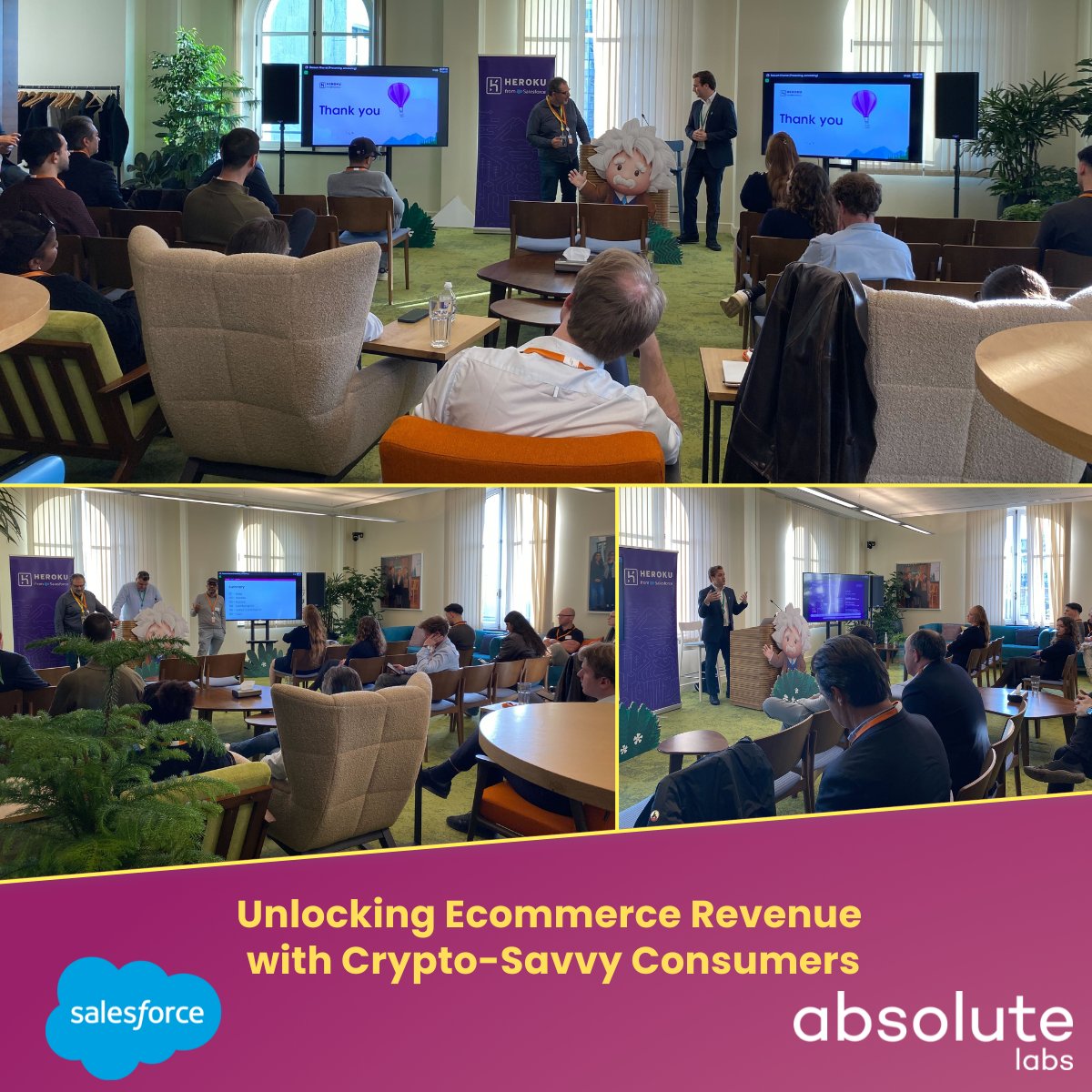 We’d like to extend our sincere thanks to everyone who joined "Unlocking Ecommerce Revenue with Crypto Consumers", an exclusive event co-hosted by Absolute Labs and Salesforce at the Salesforce headquarters.

This invitation-only session brought together a curated group of retail