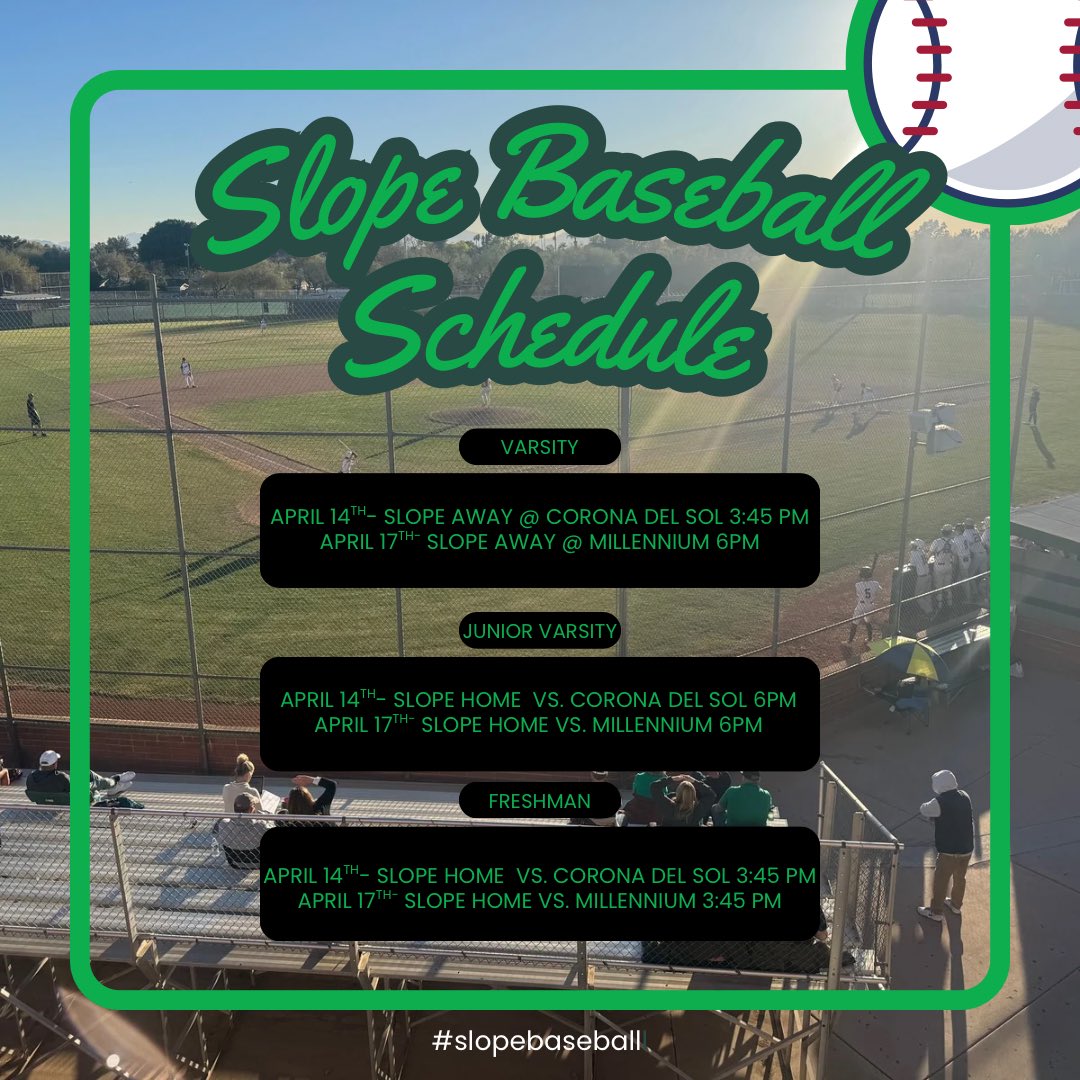 Two games this week for #slopebaseball Let’s get the W’s boys. #sunnyslopebaseball #govikings
