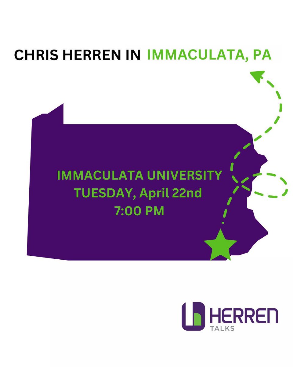 IN ONE WEEK Chris Herren is coming to Immaculata University in PA. Don't miss Prevention Starts with All: The Chris Herren Story on April 22nd at 7:00PM. The presentation is free &amp; open to the public. Registration required: bit.ly/42dQO1m #HerrenTalks #recovery #justone