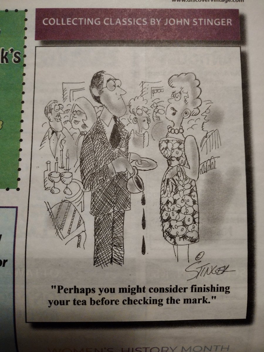 DannyFantod's tweet image. Comic from a vintage/antiques newspaper. I&apos;m totally busted. 
#Vintage #Pickers #Humor