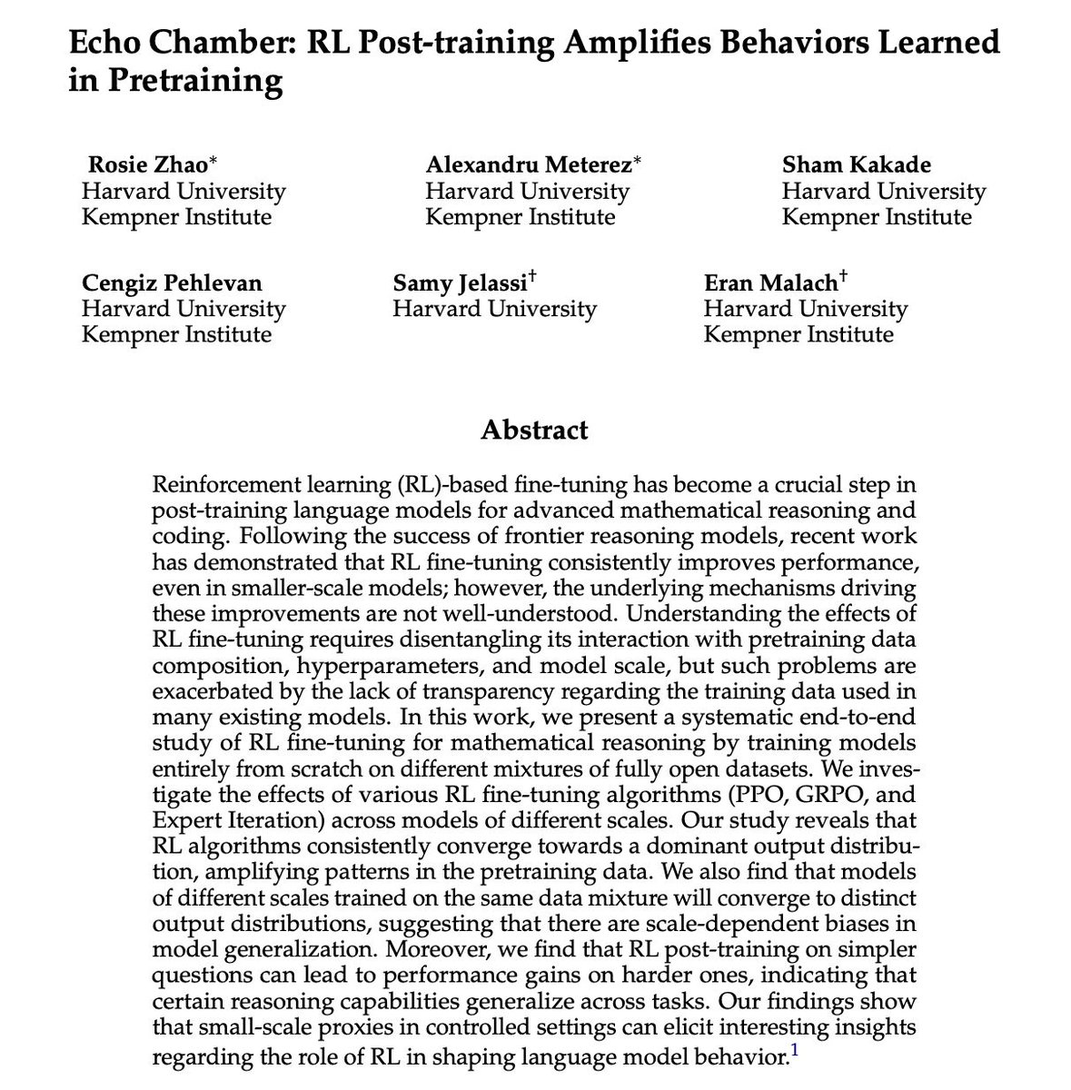 The best part of RLs focus in post-training right now is that the elicitation idea of post-training is a much better match to large-scale pretraining.
Instruction and preference tuning are still crucial to good models, in tasteful amounts.
More research on this: