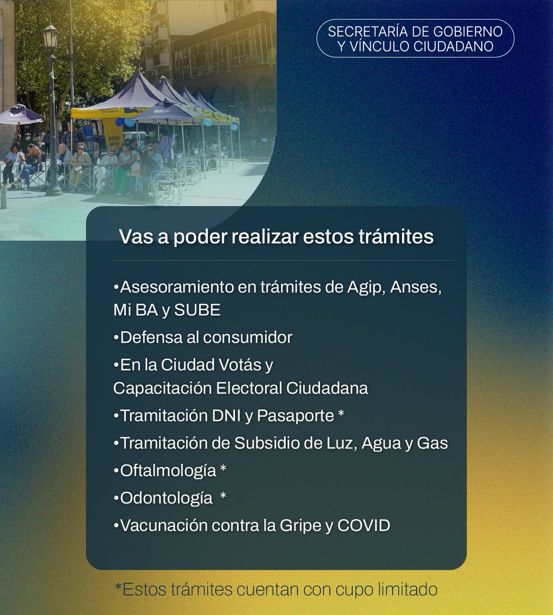 A partir de esta semana, incorporamos un nuevo horario de atención vespertino del programa Más servicios en tu barrio, los días lunes, dos veces al mes.

Las oficinas móviles funcionarán de 16 a 20 horas, brindando a los vecinos la posibilidad de realizar trámites cerca de sus