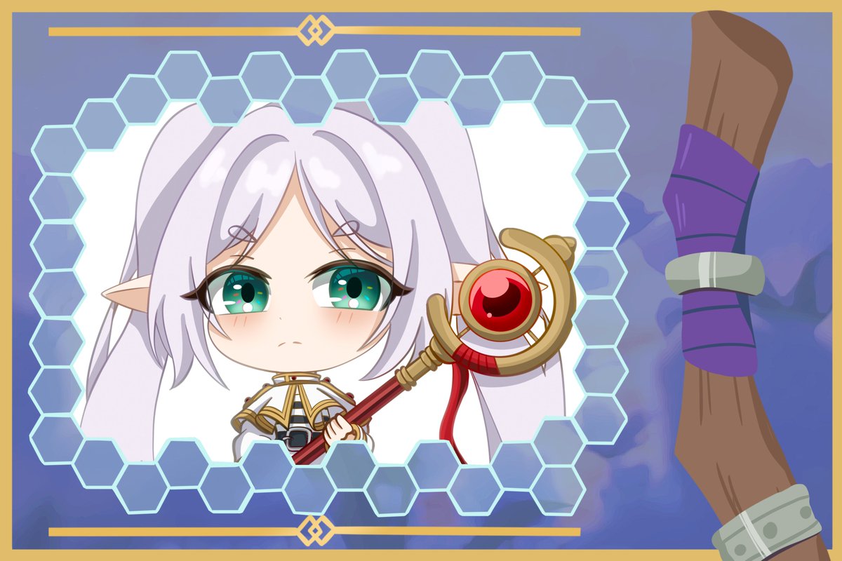 🎉Contributor Spotlight!🎉

Please welcome <a href="/melodyrealstone/">Melody Realstone | Comms open</a>, our mini-print and coloring page merch artist! Have a spellbinding time creating your own personalized Frieren print with their work!

Find them on other socials- 
💙Instagram- melodyrealstone
💜melodyrealstone.carrd.co