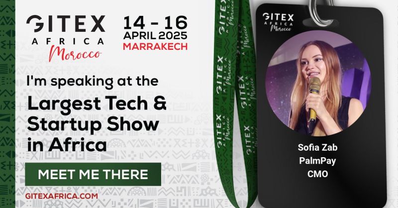 palmpay_ng's tweet photo. Our CMO, Sofia Zab, will be speaking at GITEX AFRICA tomorrow, April 15th, at 12:35 PM on the Future Finance Stage! 

She will be talking about how PalmPay is building a strategic advantage through customer experiences tailored to African consumers.

Don't miss it—come hear how PalmPay is shaping the future of finance across the continent!

#PalmPay