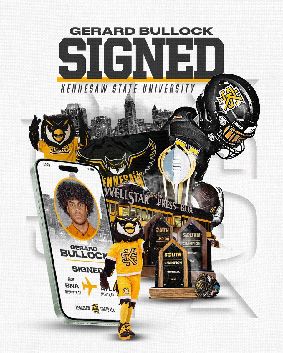 Kennesaw State Football (@kennesawstfb) on Twitter photo ๐๐๐ก๐๐ค๐ข๐ ๐ฉ๐ค ๐ฉ๐๐ ๐๐๐ฌ!
โช๏ธ<a href="/gerardbullockjr/">Gerard Bullock</a>
โช๏ธTE
โช๏ธNashville, TN
#SeeUs | #HootyHoo๐ฆ ๐๐๐ก๐๐ค๐ข๐ ๐ฉ๐ค ๐ฉ๐๐ ๐๐๐ฌ!
โช๏ธ<a href="/gerardbullockjr/">Gerard Bullock</a>
โช๏ธTE
โช๏ธNashville, TN
#SeeUs | #HootyHoo๐ฆ