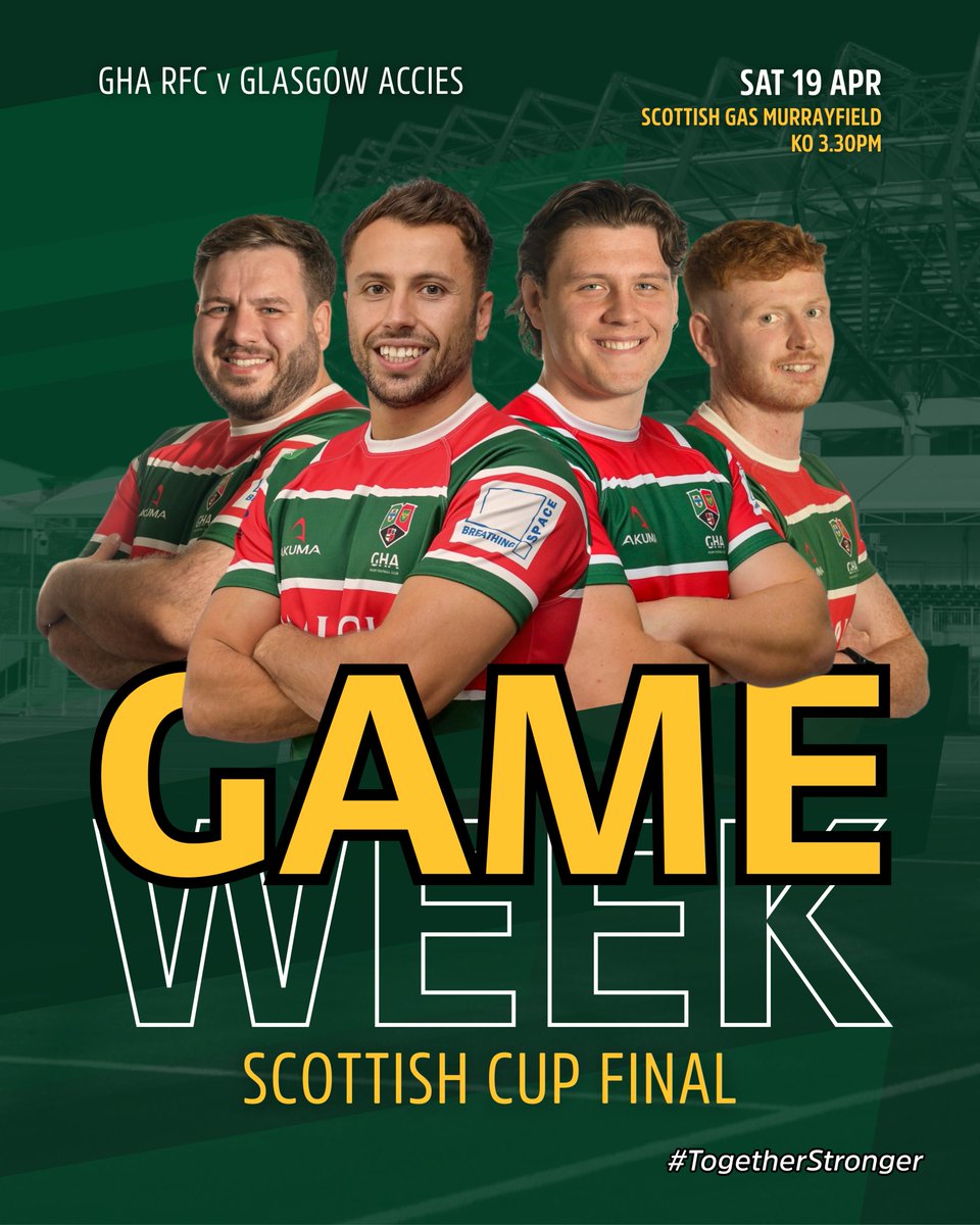 🏆CUP FINAL WEEK IS HERE 🏆

Get your tickets for the biggest game in GHA history vs Glasgow Accies, this Saturday at Scottish Gas Murrayfield.

Let’s make it a day to remember — bring your voice, wear your colours, and back the boys in style 🔴🟢

🎟️ tikt.link/CupFinal
