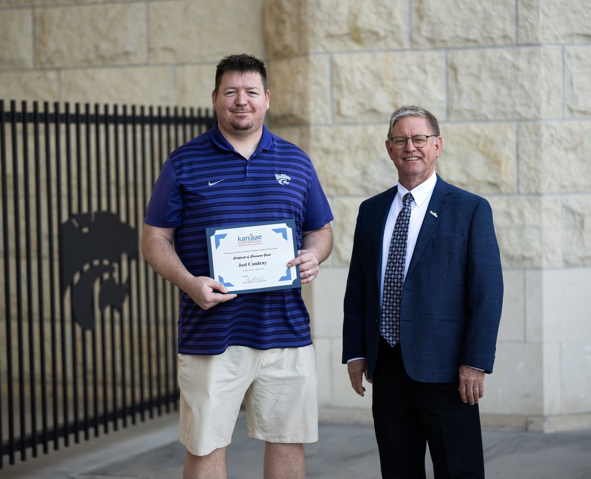 Joel Condray, 6th grade teacher at Challenger Intermediate School, <a href="/USD265_Goddard/">USD 265 - Goddard Public Schools</a>, was recently honored as a Spring <a href="/kanaaeorg/">Kansas Teachers</a> winner of a $500 classroom grant. Joel will be using the funds to purchase sensory-friendly, flexible seating for his classroom. Congrats Joel!