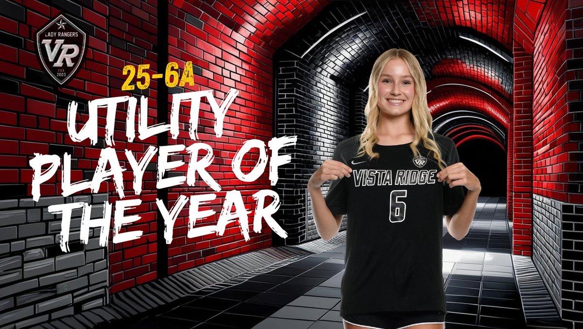Congratulations to District 25-6A Utility Player of the Year Senior Lily Vandiver who graduates Vista Ridge with  61 Career Goals, 27 career assists &amp; is a 4 year All District performer.  #VRTWD