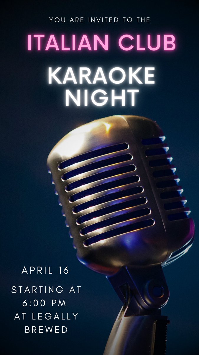 OUItalian's tweet image. Karaoke Night with the Italian club! Wednesday, April 16th starting at 6pm at Legally Brewed. 

Free Pizza and extra credits! 
#karaoke #italianclubou #pizza #sing