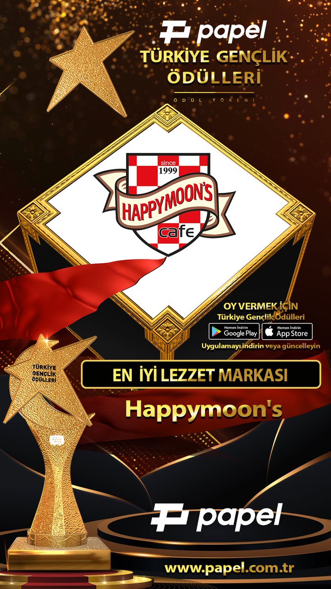 Papel Türkiye Gençlik Ödülleri oylama süreci başladı. Türkiye Gençlik Ödülleri uygulamamızı indirip  tüm kategorilerde oy kullanabilirsiniz.

#PapelTürkiyeGençlikÖdülleri
#eniyilezzetmarkası