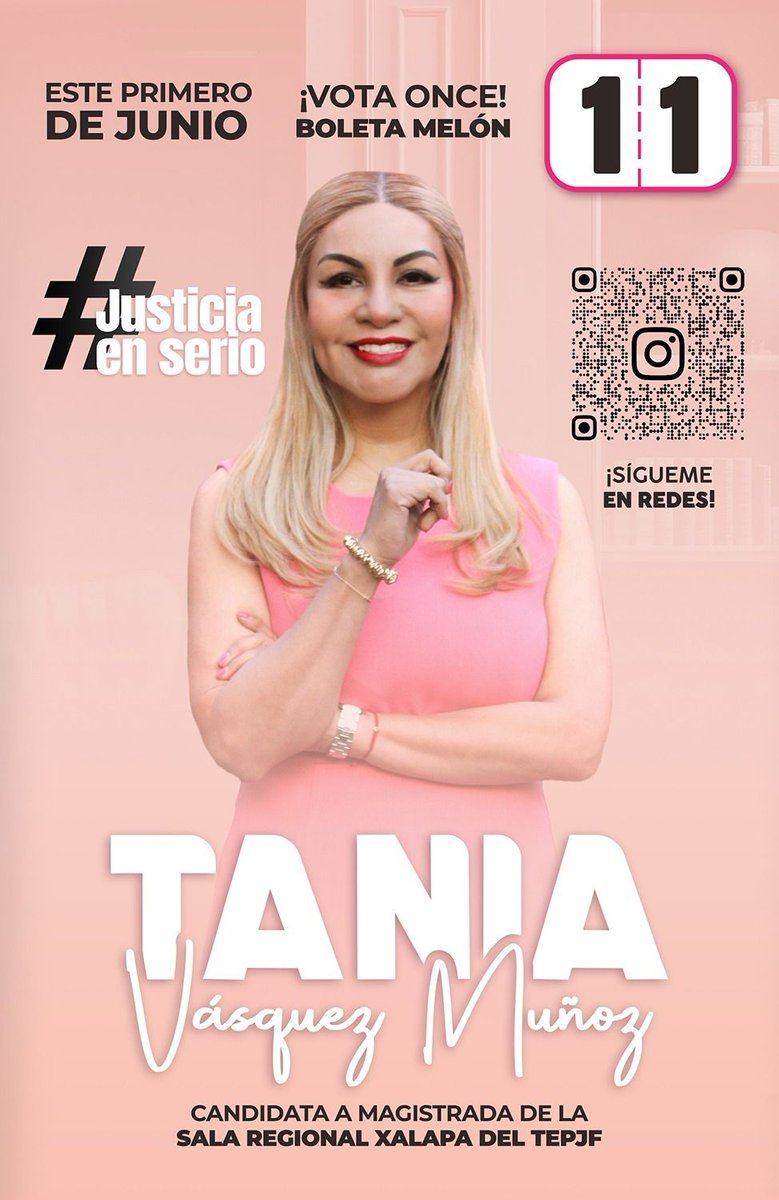 Tanis_Vas's tweet image. ¡VOTA 1️⃣1️⃣ en la boleta color melón el 01 de junio!👩‍⚖️
#JusticiaEnSerio