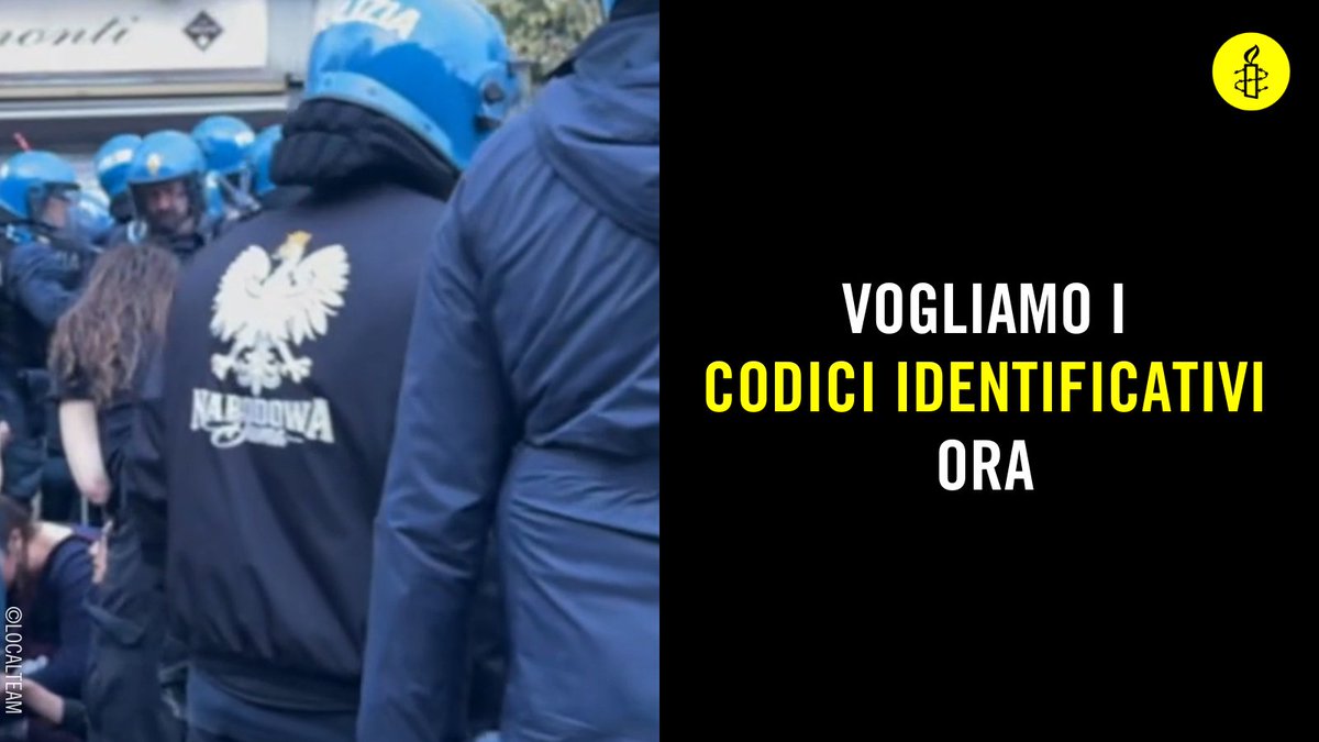 Vogliamo i codici identificativi, ora.
🪧📢🖊️ bit.ly/4aChPg4
#ProteggoLaProtesta