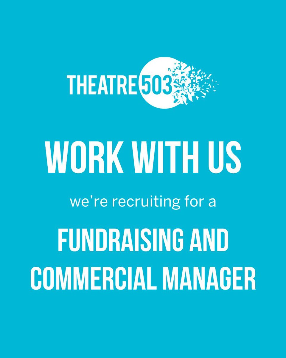 📣 COOL JOB ALERT 📣

We're recruiting for a Fundraising and Commercial Manager! 😍 

We are looking for an experienced fundraiser to join our team at this exciting time for Theatre503, could that be you?

You can find out more by visiting the link in our bio 🔗 ✨