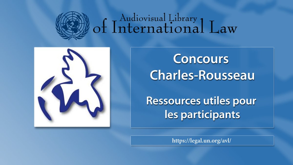 Afin de contribuer à la préparation des participants au Concours Charles-Rousseau, la Division de la Codification a regroupé les ressources utiles à l’édition 2025 du Concours ici <a href="/UN_AVL/">UNAudiovisualLibrary</a>: acrobat.adobe.com/id/urn:aaid:sc…
<a href="/ReseauFDI/">RFDI</a> #ConcoursRousseau