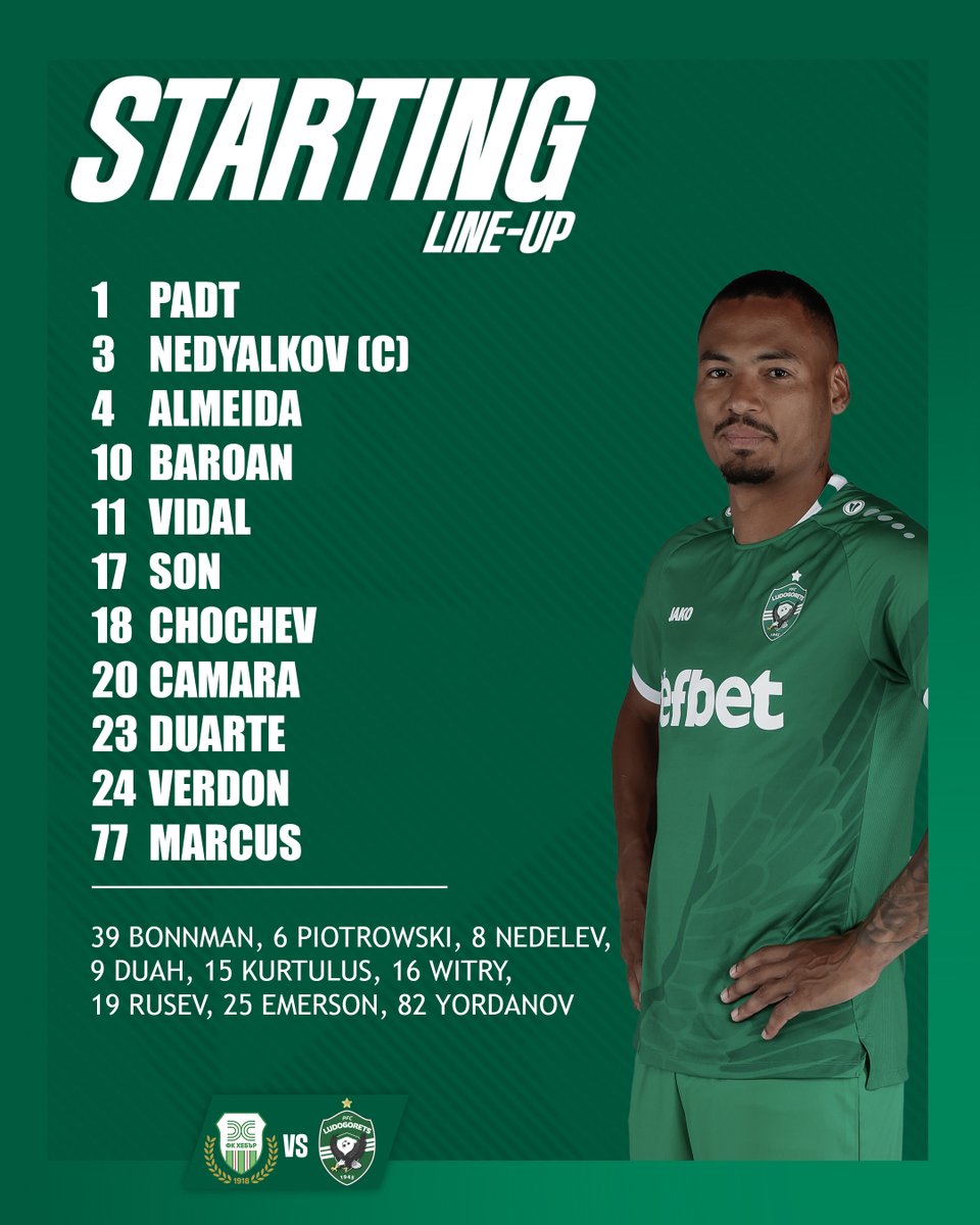 Ludogorets1945's tweet photo. ⚽ Ludogorets' line - up vs Hebar (Pazardzhik)

#hebar #ludogorets #hebarludogorets https://t.co/qZicXjjOXZ