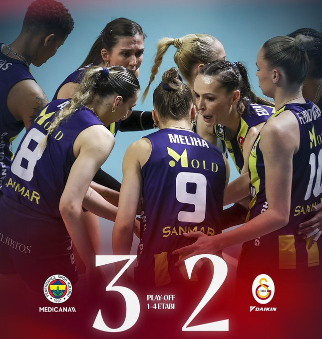 🟡🔵 Fenerbahçe finalde!

Fenerbahçe Medicana, Galatasaray Daikin'i 3-2 yenerek finale yükseldi.