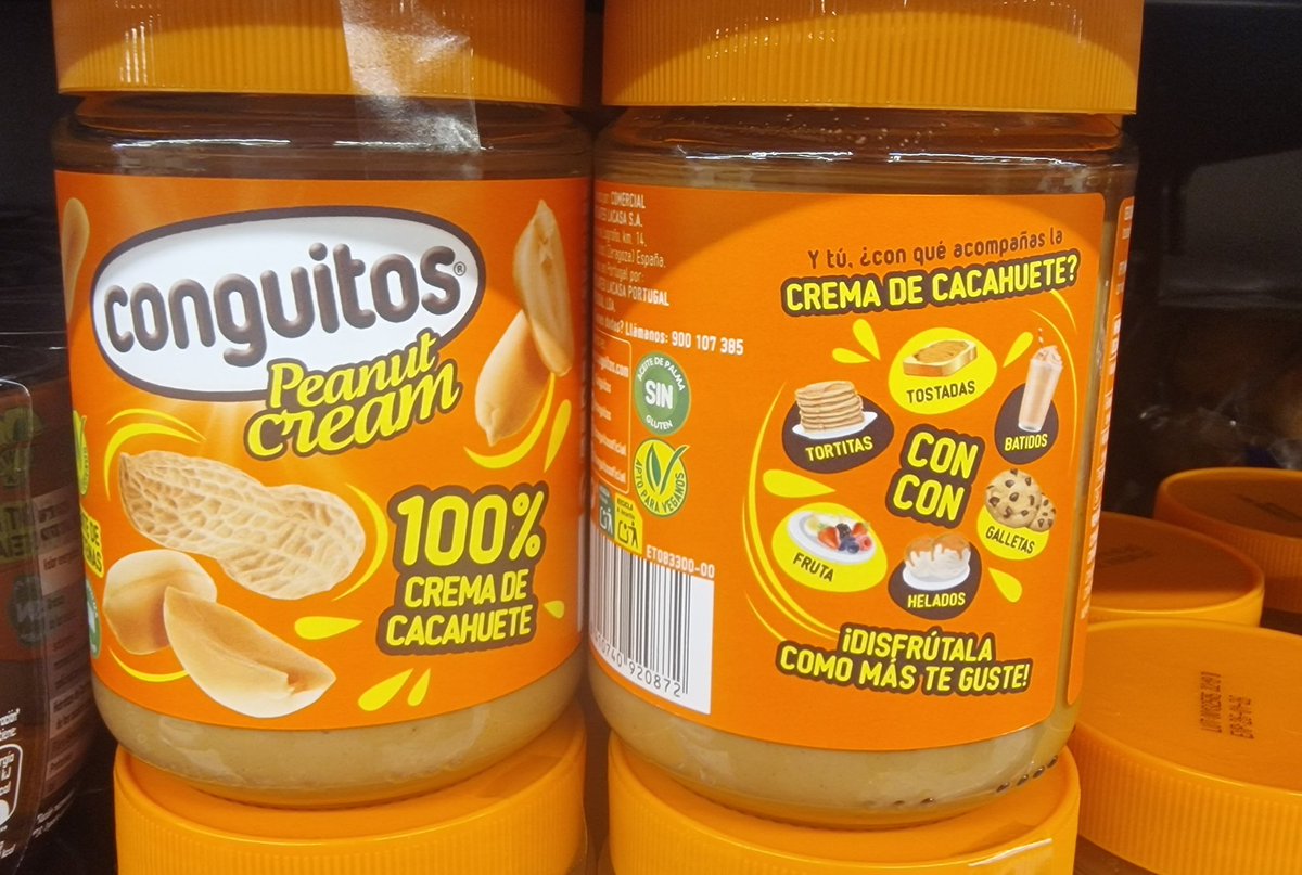 #VeggieProductos

Crema de cacahuete, de la marca Conguitos.