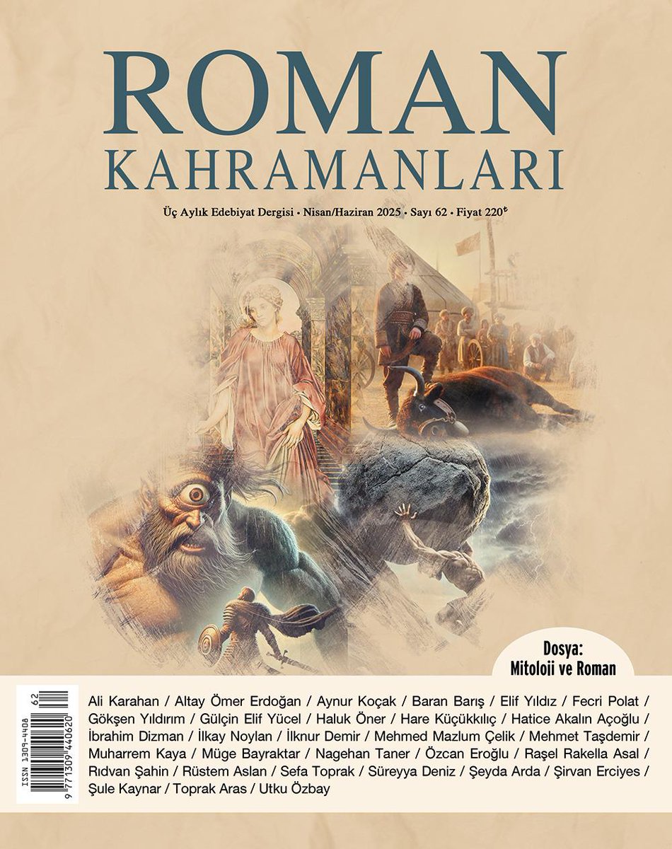 62. sayımız yine dopdolu. Bu sayımızda 28 yazıdan oluşan, "Mitoloji ve Roman" başlıklı tek bir dosyamız var. Dosya editörlerimiz sevgili Şirvan Erciyes ve Haluk Öner'e, dosyamıza değerli yazılarıyla katkı sağlayan yazarlarımıza teşekkür ediyoruz.